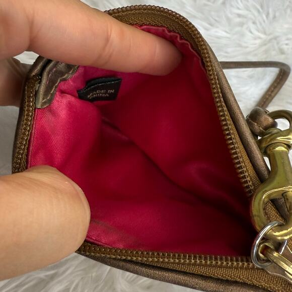 COACH Brown Signature Wristlet - Picture 4 of 6